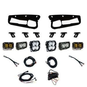 Ford Bronco Lights - Baja Designs - Squadron 2.0 Pro (Spot) & S2 Pro D/C Clr / S2 SAE Ambr FPK - `21-`25